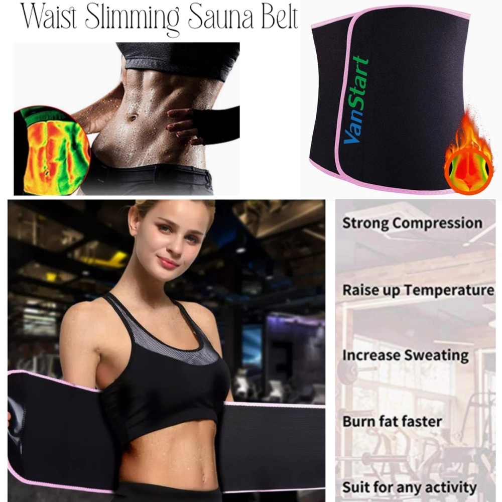 NEW Vanstart Neoprene Waist Slimming Sauna Belt Back Support Compression Corset